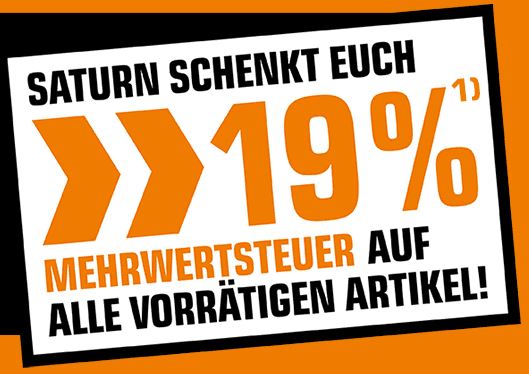 Saturn schenkt euch die Mehrwertsteuer – Satte 15,96% Nachlass auf (fast) alle Produkte im Onlineshop