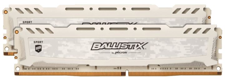 BALLISTIX Sport LT 16 GB Arbeitsspeicher (2 x 8 GB DDR4, Kit 3000 DIMM SR, weiß) für nur 59,- Euro inkl. Versand