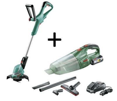 Super Bundle Bosch Akku Rasentrimmer Trimmer Handstaubsauger