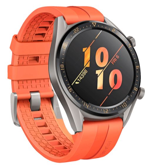 HUAWEI Watch GT Active Smartwatch (Fluorelastomer, 140-210 mm) in orange oder dark green für nur 89,- Euro inkl. Versand