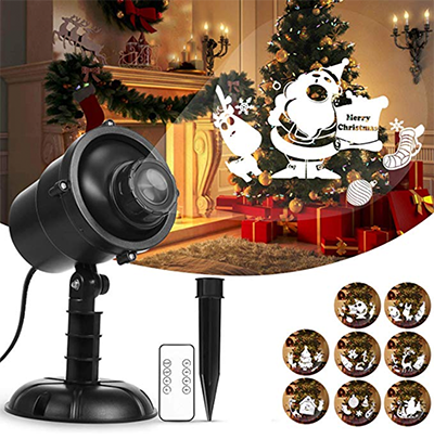 HOSPORT 360° Weihnachtsmotiv-Projektor mit Fernbedienung für nur 14,99 Euro