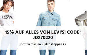 15% Extra-Rabatt auf alle Levi’s Produkte bei Jeans-Direct