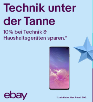 10% Gutschein auf Technik und Haushaltsgeräte bei Zahlung mit Paypal auf Ebay