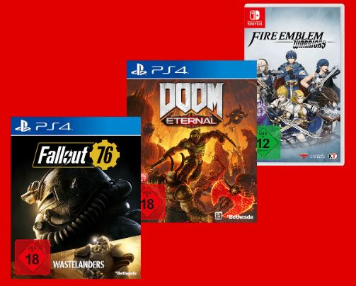 MediaMarkt: 3 Games (PS4, Xbox One, Switch, PC) für nur 47,77 Euro