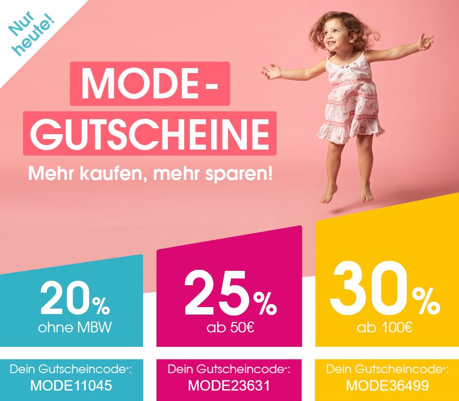 Nur heute: Bis zu 20% Rabatt auf Mode im Babymarkt Onlineshop