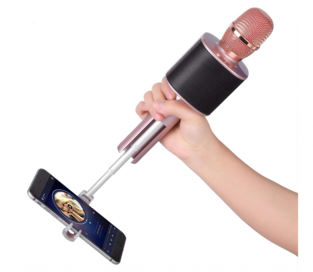 Mbuynow Kinder KaraokeMikrofon mit Selfistick und EchoEffekt für 9,97