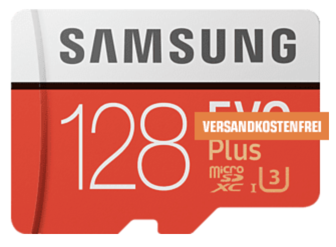 Samsung Speicherkarte MicroSDXC 128GB EVO Plus UHS-I für 18,- Euro inkl. Versand