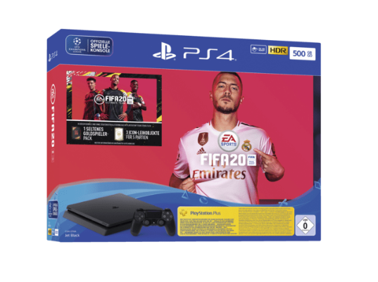 SONY Playstation 4 500GB Jet Black: EA Sports Fifa 20-Bundle für nur 229,- Euro inkl. Versand