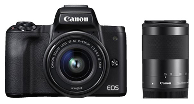 CANON EOS M50 Kit Systemkamera 24.1 Megapixel mit Objektiv 15-45 mm, 55-200 mm für nur 656€ inkl. Versand