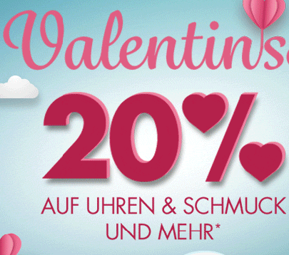 Galeria Valentinstagsschätze mit u.a. 20% Rabatt auf Mode