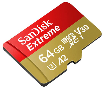 SANDISK 64GB Extreme Micro-SDXC Speicherkarte (160 MB/s, UHS Class 3) für 11,99 Euro