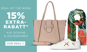 Engelhorn Weekly Deal mit 15% Rabatt auf Schuhe und Accessoires + 5,- Euro Newslettergutschein