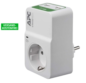 APC PM1WU2 Essential SurgeArrest Überspannungsschutz mit 1 x 230 V Ausgang und 2 USB-Ports für 7,99 Euro