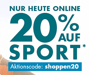 20% auf Sportartikel und kostenloser Versand ab 20,- Euro MBW bei Galeria Kaufhof