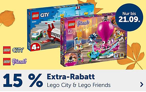 Nur noch heute: 15% Rabatt auf Lego City und Lego Friends bei myToys