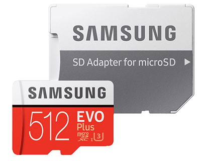 SAMSUNG EVO Plus Micro-SDXC Speicherkarte (512 GB, 100 Mbit/s) für nur 88,- Euro inkl. Versand