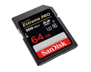 SanDisk 64GB Extreme Pro SD Speicherkarte 300MB/s UHS-II für 76,98 Euro