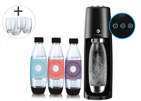 SodaStream Spirit One Touch Wassersprudler mit 3 Flaschen & 4 Gläser für nur 85,90 Euro inkl. Versand