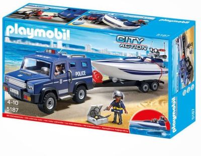 Playmobil City Action Polizei-Truck mit Speedboot 5187 für nur 28,94 Euro inkl. Versand