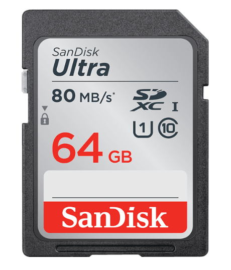 SANDISK Ultra, SDXC Speicherkarte, 64 GB, 80 MB/s, Class 10 für nur 11,- Euro