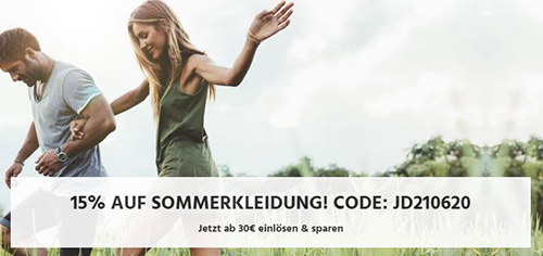 15% Rabatt auf Sommerkleidung bei Jeans Direct