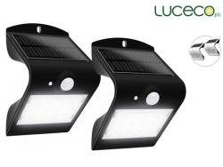 Doppelpack Luceco LED-Solarwandleuchte mit PIR-Sensor für 25,90