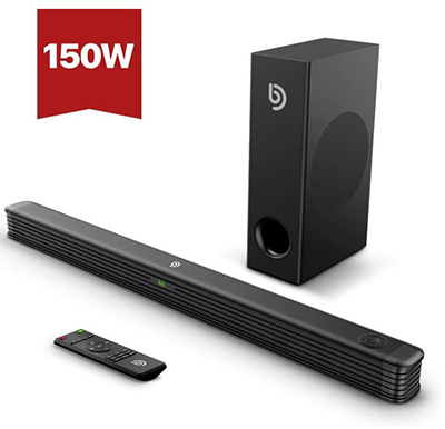 Bomaker Soundbar mit Wireless Subwoofer (2.1 Kanal, 150W, Bluetooth 5.0) für nur 90,99 Euro inkl. Versand