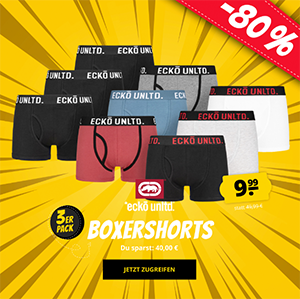 3er-Pack Ecko Unltd. Vulcan Herren Boxershorts für nur 13,94 Euro inkl. Versand