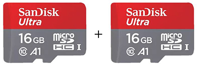 Doppelpack! SANDISK Ultra Micro-SDHC Speicherkarte (16 GB, 98 MB/s) für nur 9,- Euro inkl. Versand