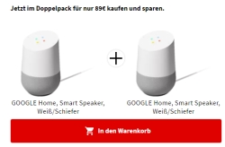 GOOGLE Home Smart Speaker im Doppelpack für nur 89,- Euro bei MediaMarkt