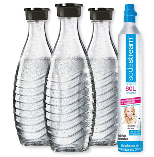 SodaStream Reservezylinder + 3 x Glaskaraffe für nur 39,99 Euro inkl. Versand