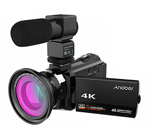 Andoer 4K 1080P Camcorder (48MP, Touchscreen, WiFi) für nur 136,99 Euro (statt 188,- Euro)