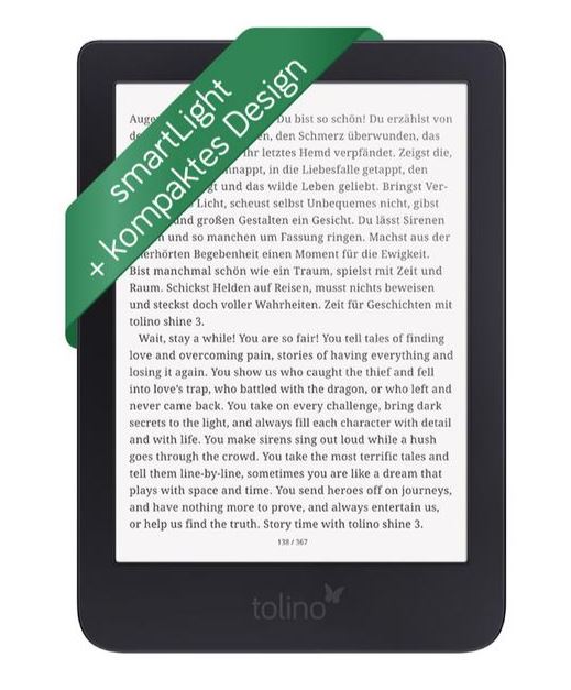 Tolinoshine 3 eBook-Reader für nur 79€ inkl. Versand