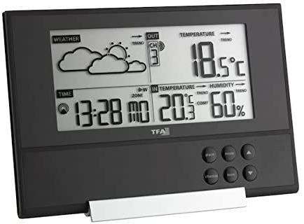 TFA Dostmann Pure Funk-Wetterstation, mit extra flachem Design, Wetterprognose, Außentemperatur, Raumklima für nur 24,99 Euro inkl. Versand