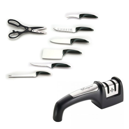 7-teiliges Ceramicle Premier Messer Set + Fontignac Messerschärfer für nur 14,99 Euro (statt 23,- Euro)