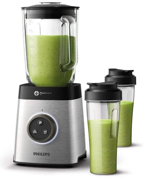 Philips HR3655/00 Standmixer (1400 Watt, ProBlend 6 3D Technologie, 2 Liter) mit 2x Trinkbecher für nur 84,54€ inkl. Versand