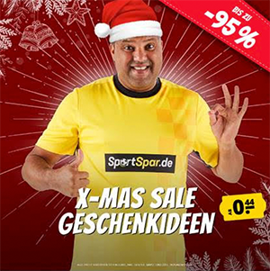 Großer X-Mas Sale bei SportSpar mit bis zu 95% Rabatt – Produkte bereits ab 0,44 Euro!