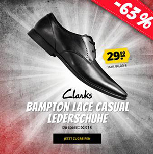 Clarks Bampton Lace Casual Herren Lederschuhe für nur 33,94 Euro inkl. Versand