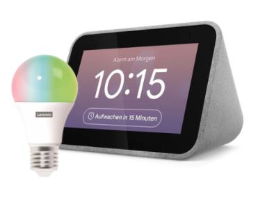 Lenovo Smart Clock mit Google Assistant Inkl. Lenovo Smart Bulb für nur 45,99€ inkl. Versand