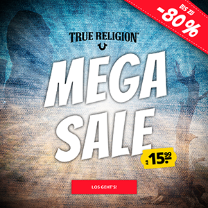 True Religion Sale bei SportSpar mit bis zu 80% Rabatt – z.B. T-Shirts ab 15,99€