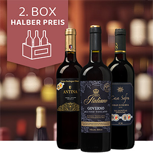 Beim Kauf von 2 Kartons: 25% Extra-Rabatt auf ausgewählte Weine bei der Weinbörse