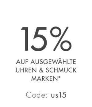 15% Rabatt auf ausgewählte Uhren und Schmuck im Galeria Onlineshop