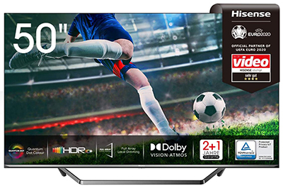 Hisense 50U7QF QLED 4K Smart TV (50 Zoll, HDR 10+, Dolby Vision & Atmos, Alexa Built-in) für nur 423,78€