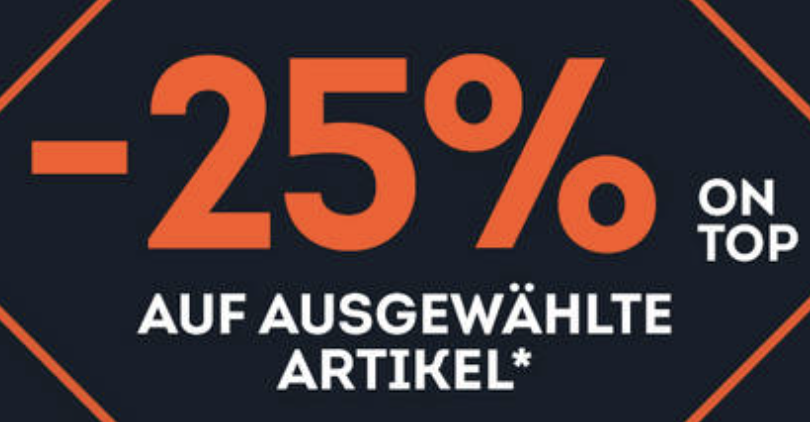 25% Rabatt auf rund 800 ausgewählte Artikel bei SportScheck