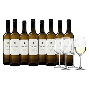 Weinpaket mit 8 Flaschen Casa Safra Verdejo + 4 Gläser für nur 36,65€ inkl. Lieferung