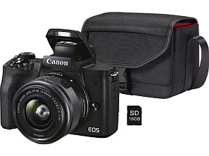 Canon EOS M50 MK II Systemkamera mit Objektiv 15-45mm + Tasche & 16 GB Speicherkarte für 634€ inkl. Versand (statt 749€)