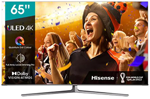 HISENSE 65U87GQ LED TV (Flat, 65 Zoll / 164 cm, UHD 4K, SMART TV, VIDAA U5.0) für nur 939€ (statt 1.267€)