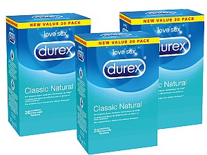 60 Durex Kondome Classic Natural + Natural Gleitgel für 35,90€ (statt 47€)