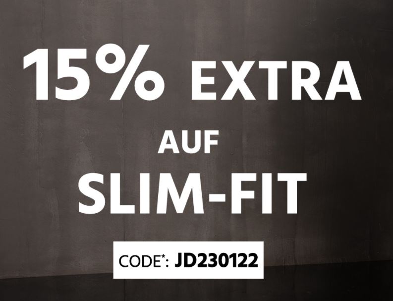 15% Extra-Rabatt auf Slim Fit Modelle bei Jeans Direct