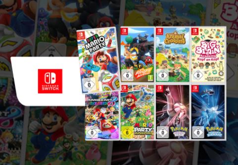3 für 2 Aktion auf eine Vielzahl an Nintendo Switch Games im MediaMarkt Onlineshop